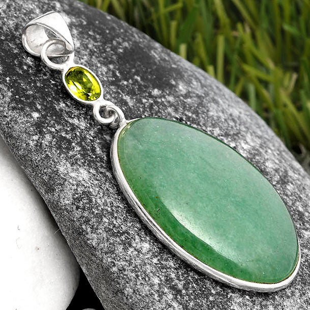 Natural Green Aventurine & Peridot Pendant P-1098 SDP105522