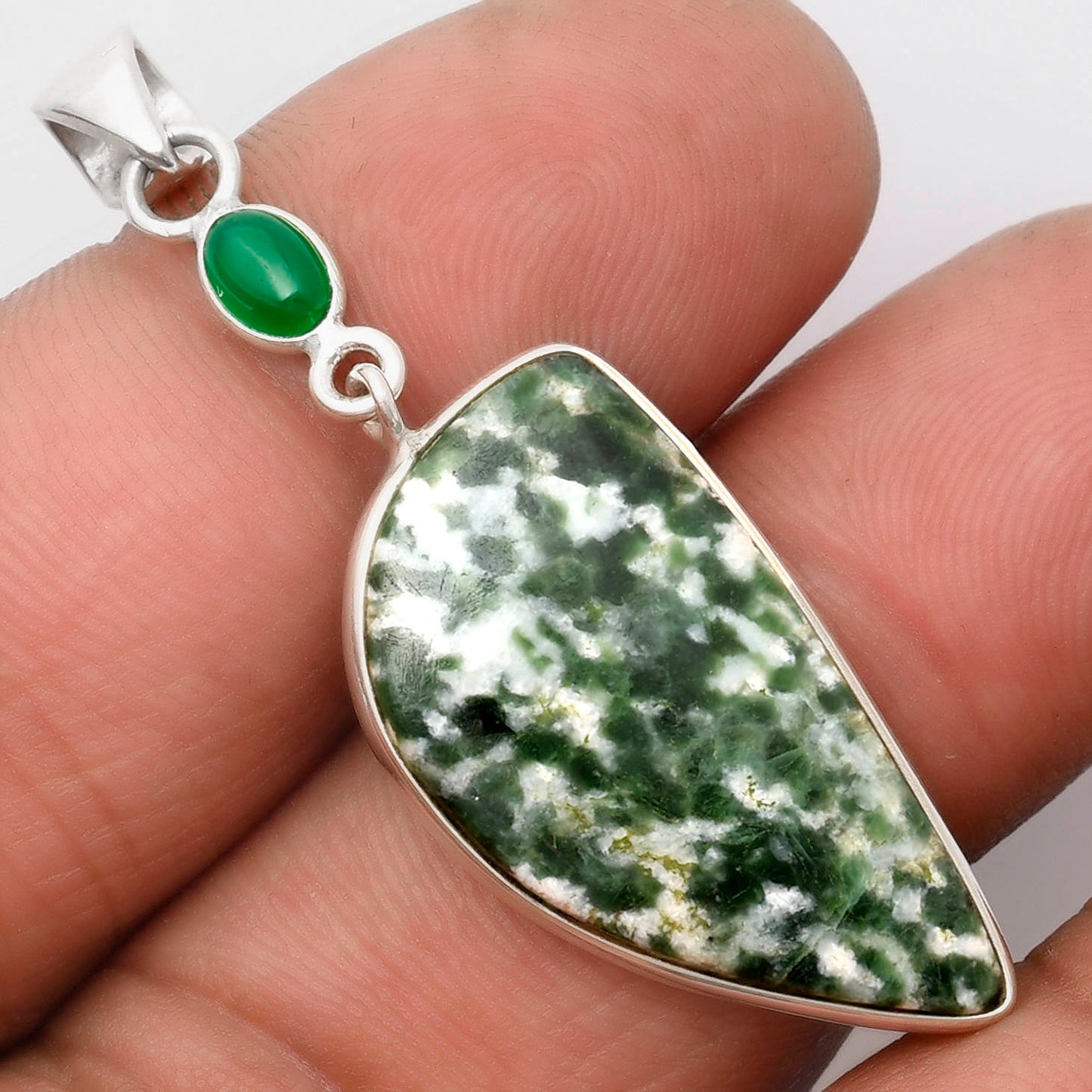 Natural Dioptase & Green Onyx Pendant P-1098 SDP105523