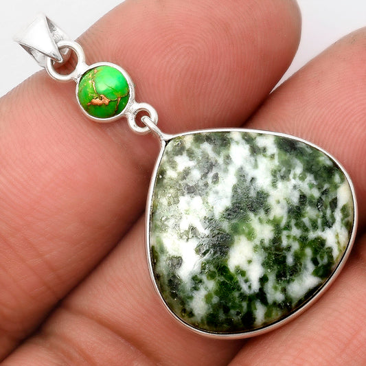 Dioptase & Copper Green Turquoise Pendant P-1098 SDP105526