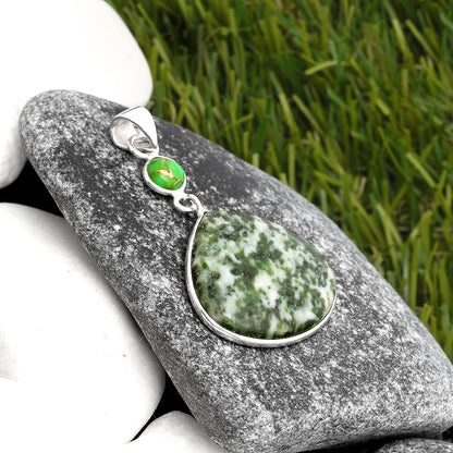 Dioptase & Copper Green Turquoise Pendant P-1098 SDP105526