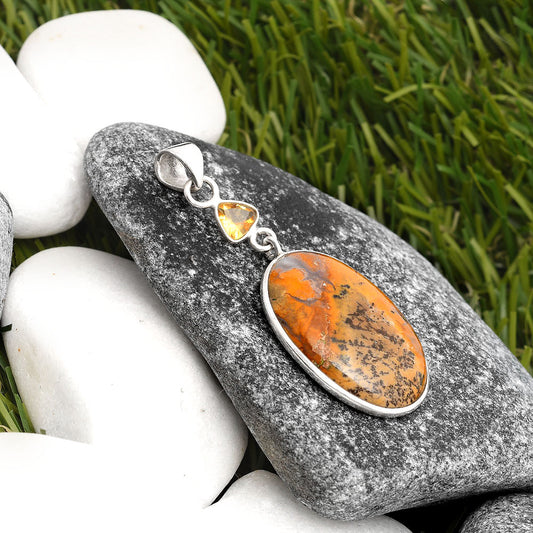 Amethyst Sage Agate Nevada & Citrine Pendant P-1098 SDP105546