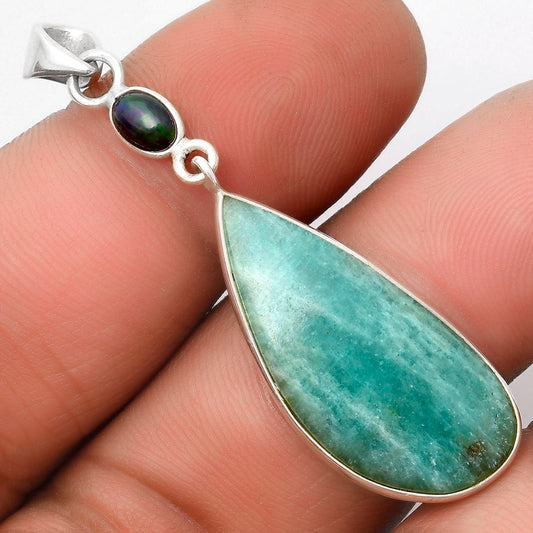 Paraiba Amazonite & Chalama Black Opal Pendant P-1098 SDP105559