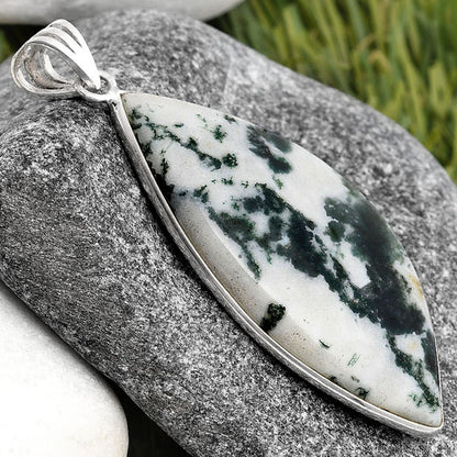 Natural Tree Weed Moss Agate - India Pendant P-1001 SDP105702