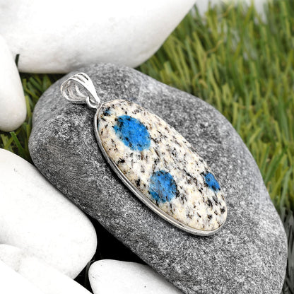 Natural K2 Blue - Azurite In Quartz Pendant P-1001 SDP105719