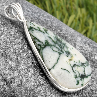 Natural Tree Weed Moss Agate - India Pendant P-1001 SDP105807