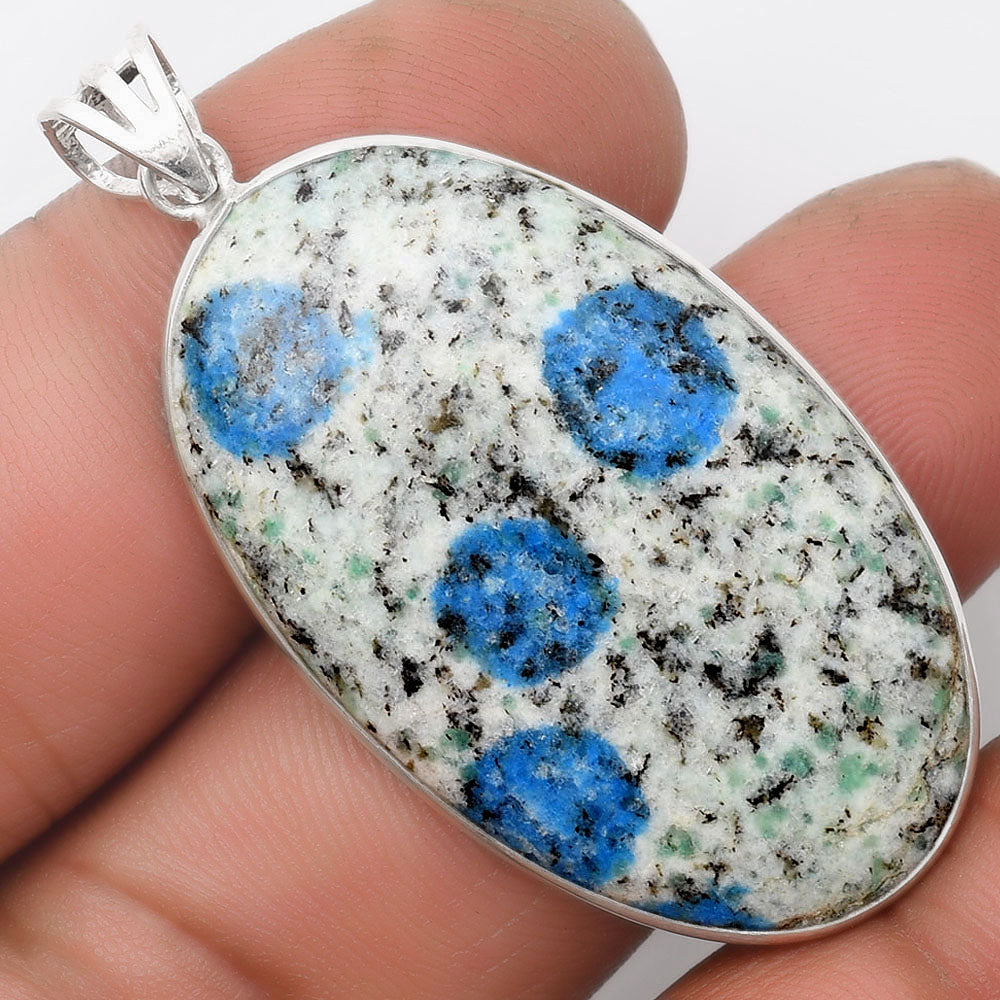 Natural K2 Blue - Azurite In Quartz Pendant P-1001 SDP105823