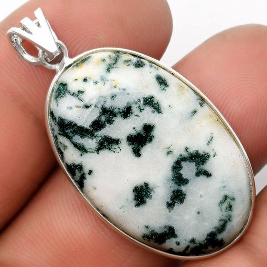 Natural Tree Weed Moss Agate - India Pendant P-1001 SDP105859