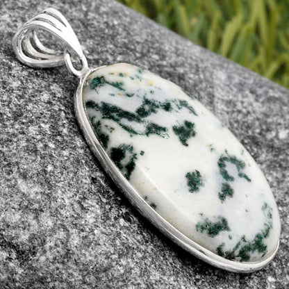 Natural Tree Weed Moss Agate - India Pendant P-1001 SDP105859
