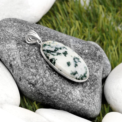 Natural Tree Weed Moss Agate - India Pendant P-1001 SDP105859