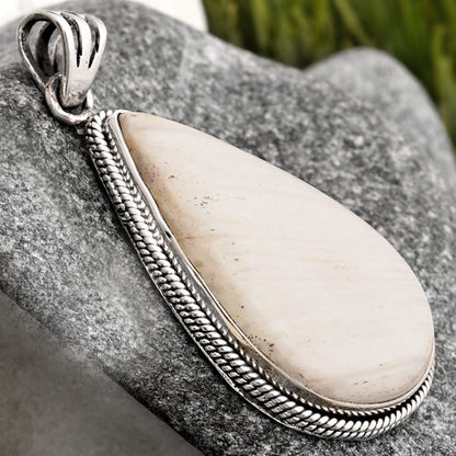 Natural White Scolecite Pendant P-1056 SDP105973