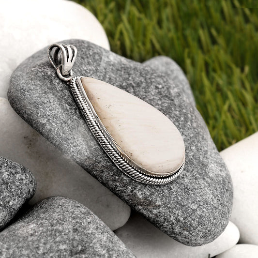 Natural White Scolecite Pendant P-1056 SDP105973