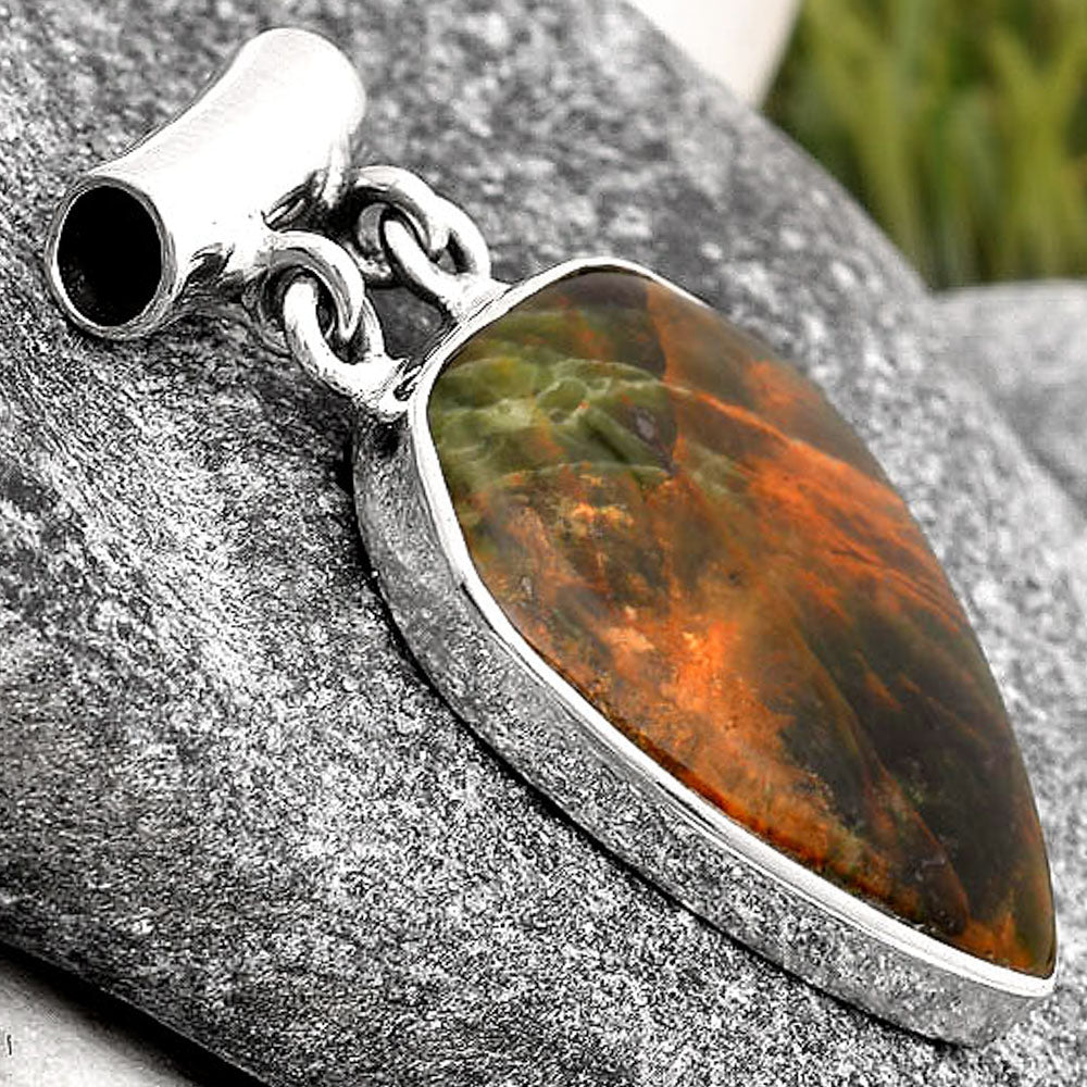 Natural Turkish Rainforest Chrysocolla Pendant P-1198 SDP106192