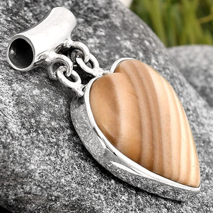 Heart Natural Flint Stone Pendant P-1198 SDP106193