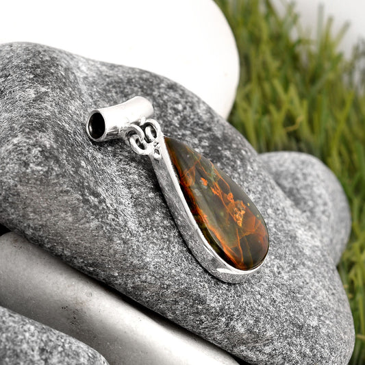 Natural Turkish Rainforest Chrysocolla Pendant P-1198 SDP106197