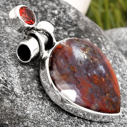 Rare Cady Mountain Agate & Garnet Pendant P-1159 SDP106218