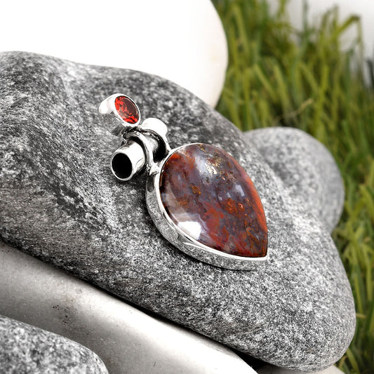 Rare Cady Mountain Agate & Garnet Pendant P-1159 SDP106218