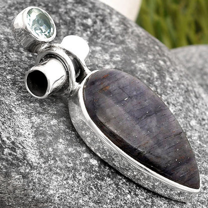 Purple Aventurine & Sky Blue Topaz Pendant P-1159 SDP106224