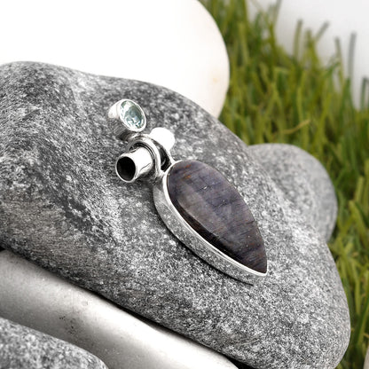 Purple Aventurine & Sky Blue Topaz Pendant P-1159 SDP106224