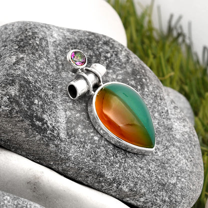 Natural Multi Onyx & Mystic Topaz Pendant P-1159 SDP106230