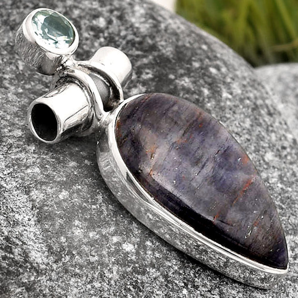 Purple Aventurine & Sky Blue Topaz Pendant P-1159 SDP106232