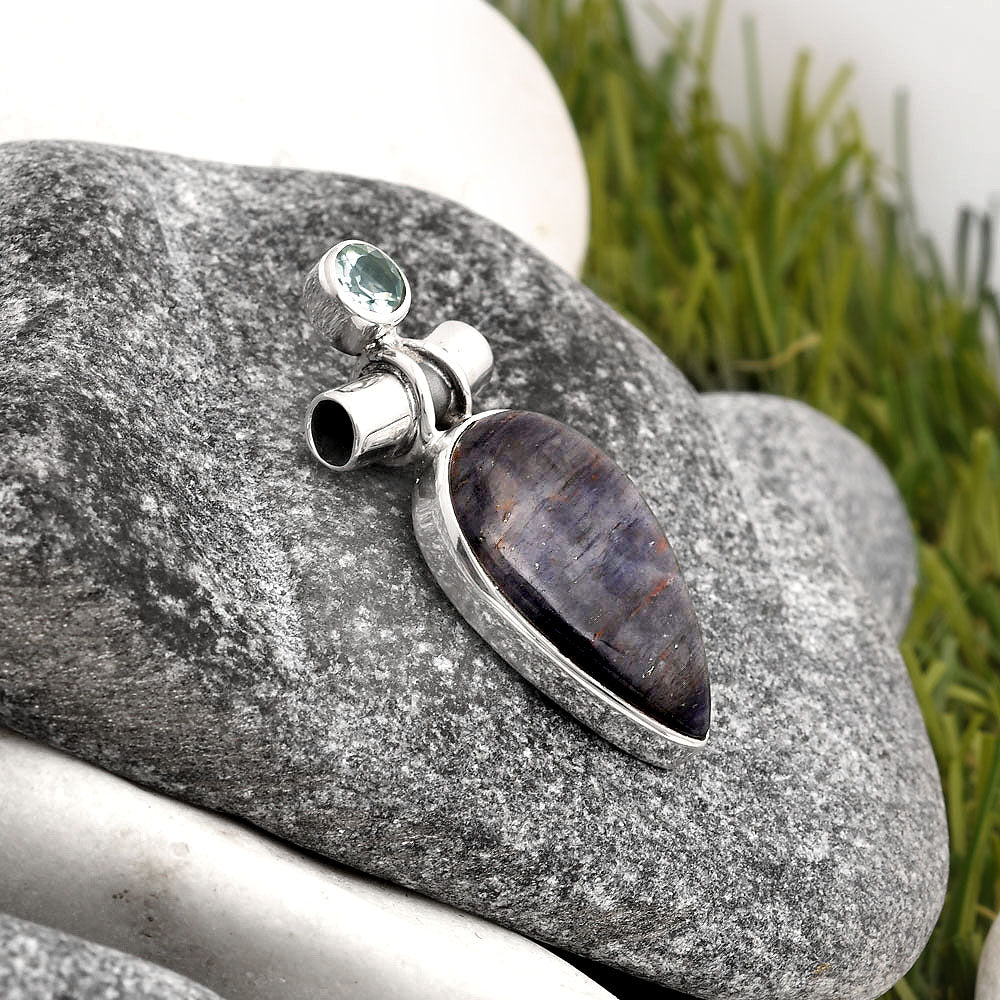 Purple Aventurine & Sky Blue Topaz Pendant P-1159 SDP106232