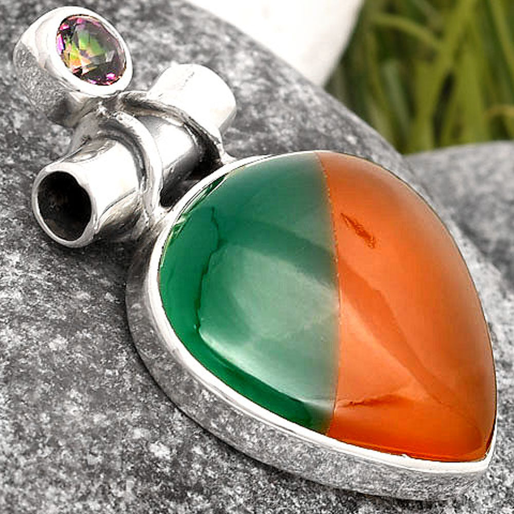 Natural Multi Onyx & Mystic Topaz Pendant P-1159 SDP106259