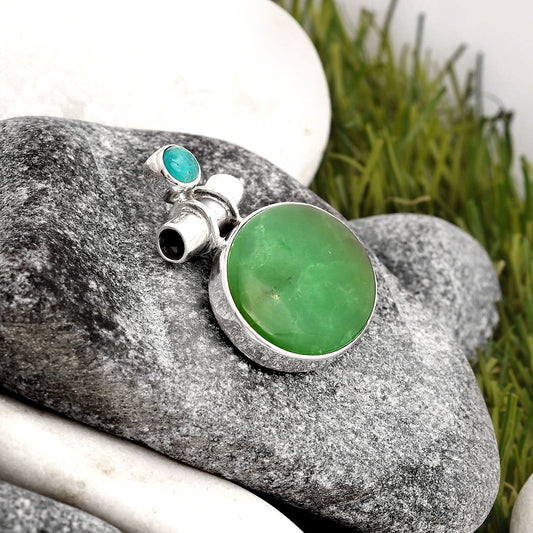 Chrysoprase - Australia & Amazonite Pendant P-1159 SDP106263
