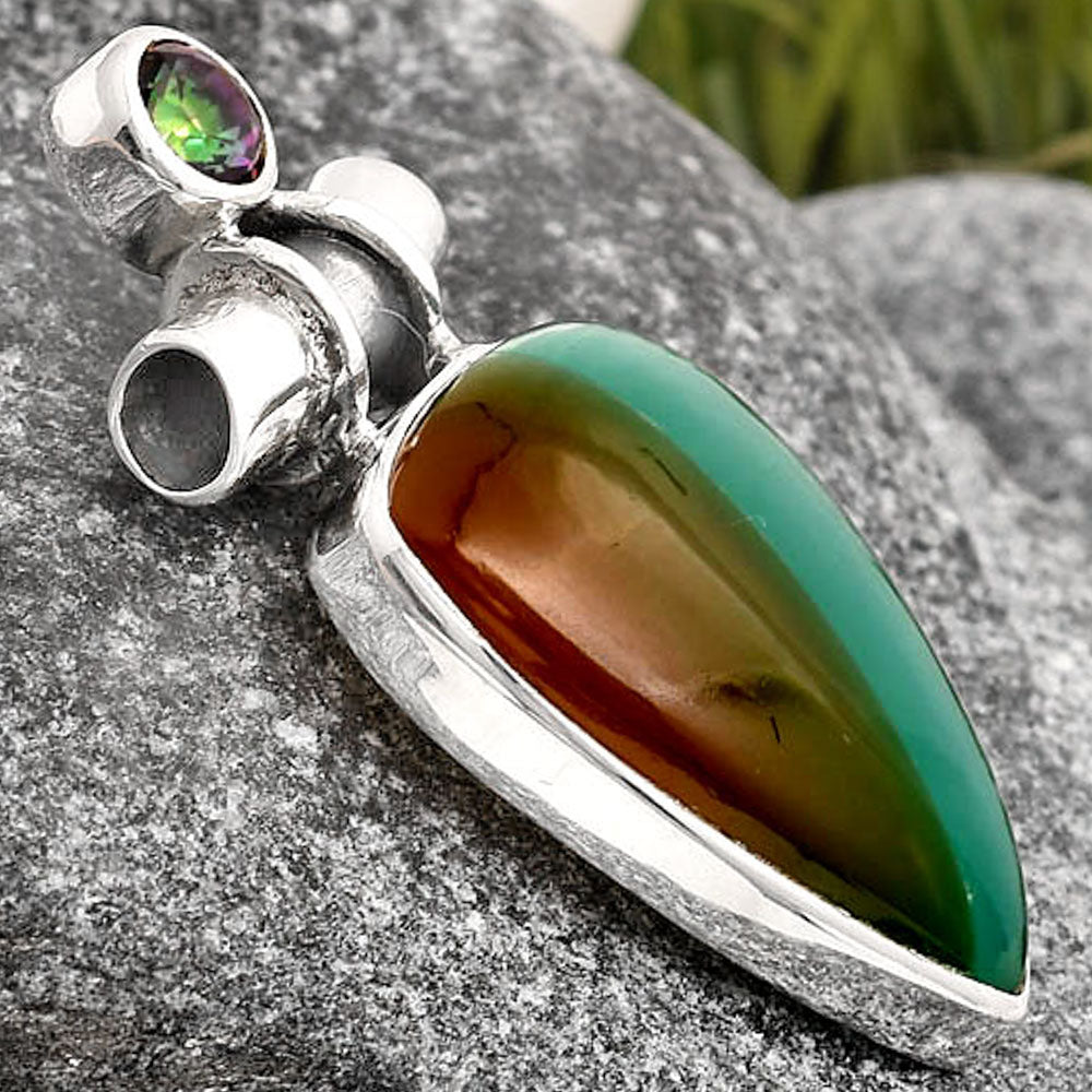 Natural Multi Onyx & Mystic Topaz Pendant P-1159 SDP106265