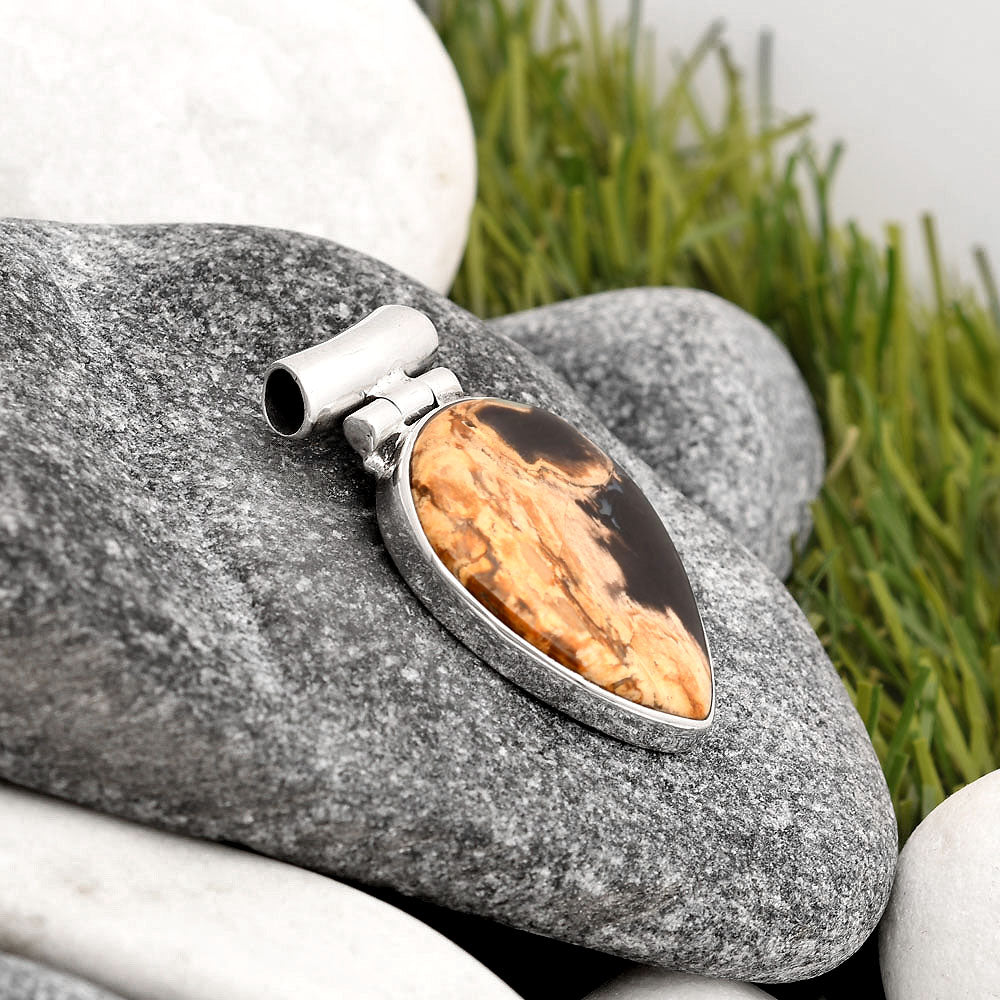 Natural Root Plume Agate Pendant P-1621 SDP106298