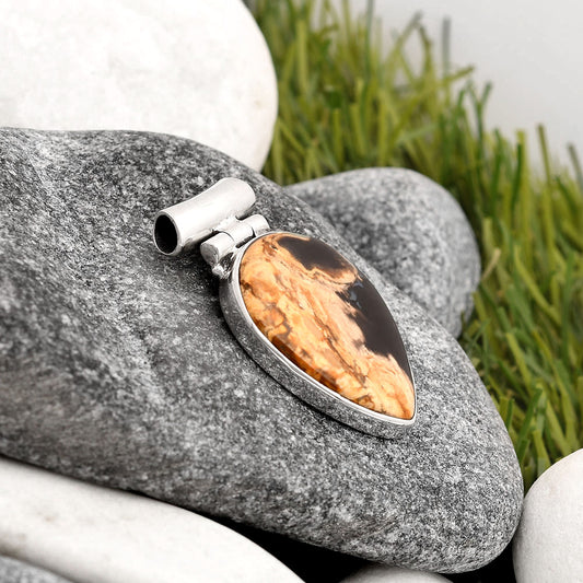 Natural Root Plume Agate Pendant P-1621 SDP106298