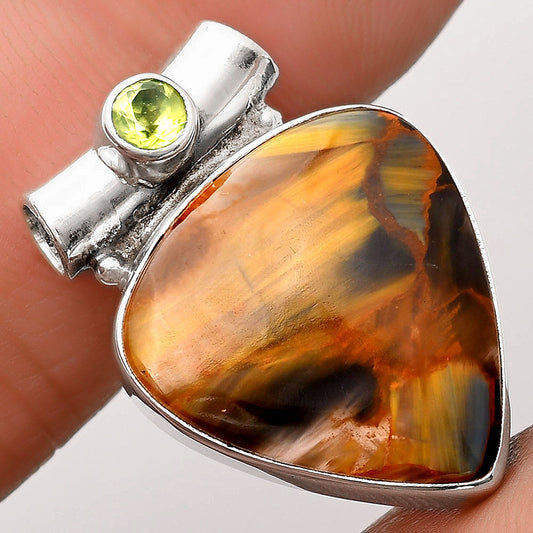Natural Pietersite Namibia & Peridot Pendant P-1300 SDP106338