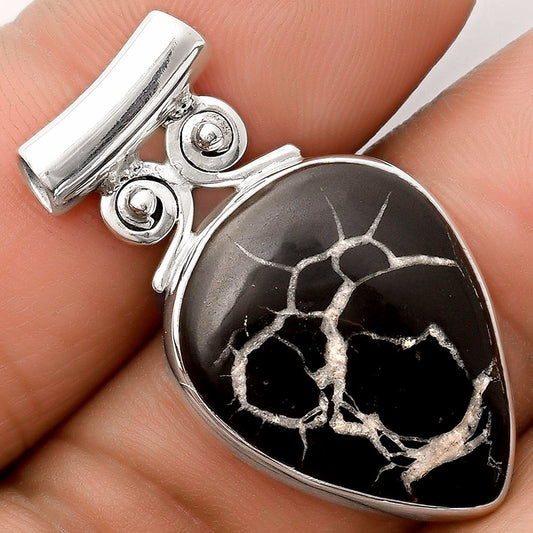 Natural Black Septarian Pendant P-1597 SDP106395