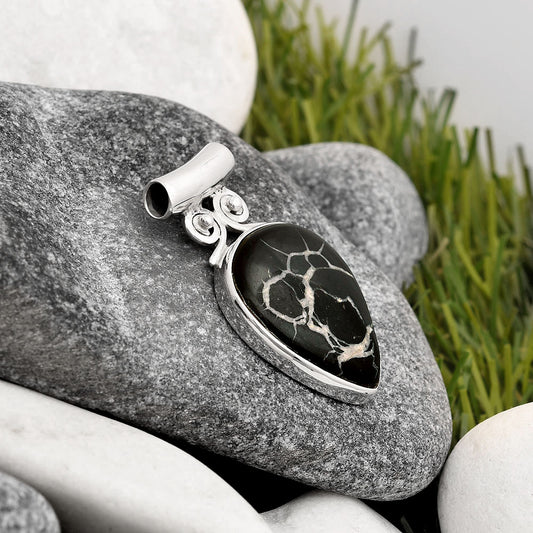 Natural Black Septarian Pendant P-1597 SDP106395