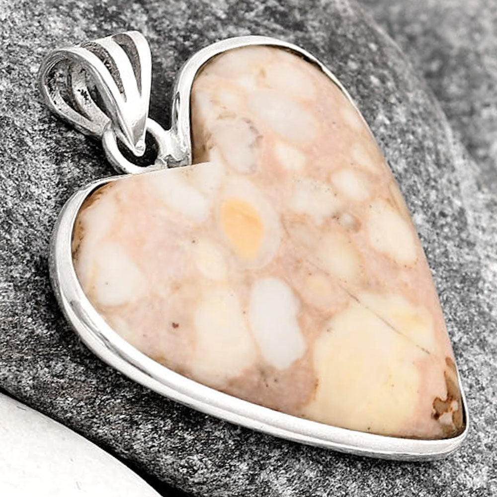 Heart Natural Cobra Jasper Pendant P-1043 SDP106409