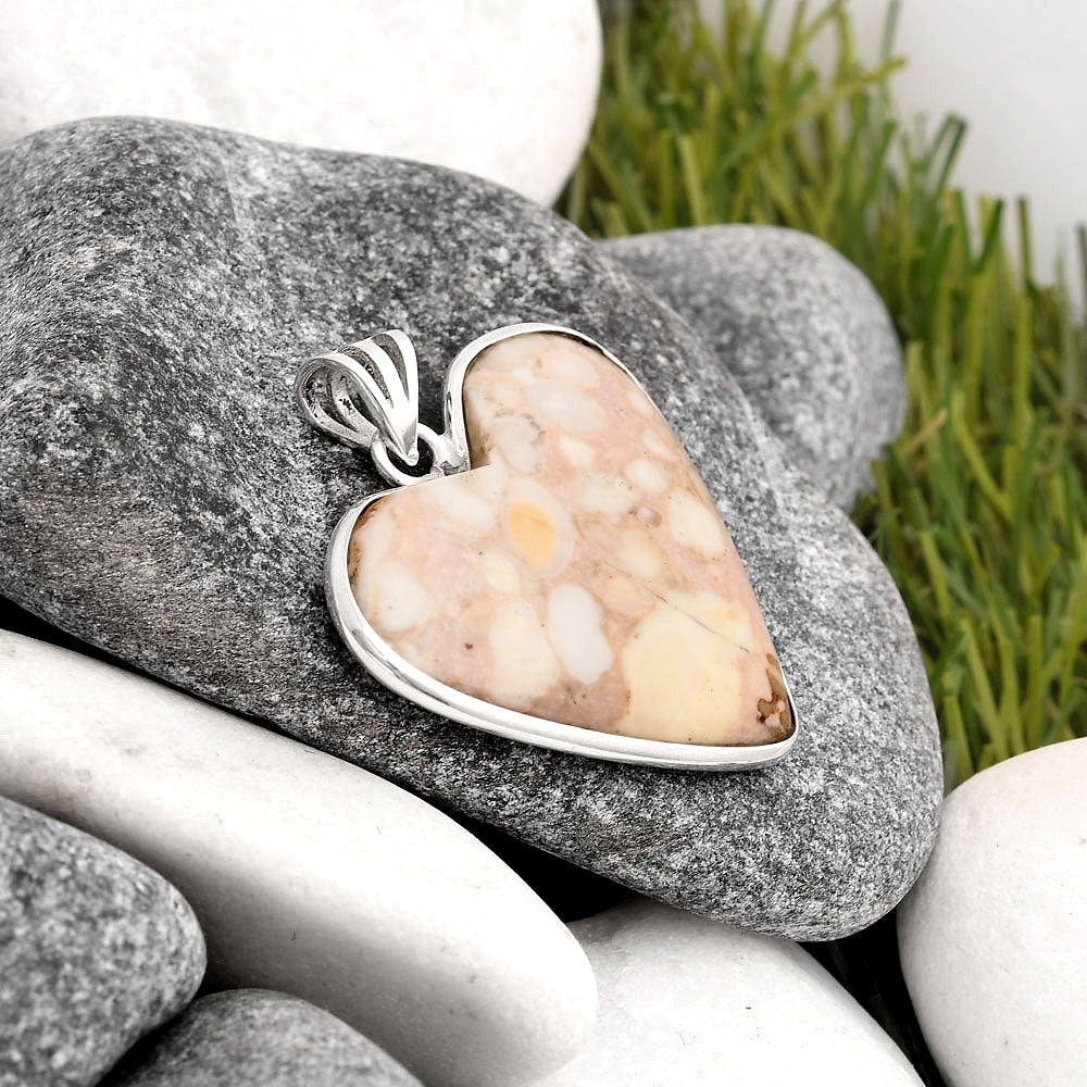 Heart Natural Cobra Jasper Pendant P-1043 SDP106409