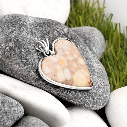 Heart Natural Cobra Jasper Pendant P-1043 SDP106409
