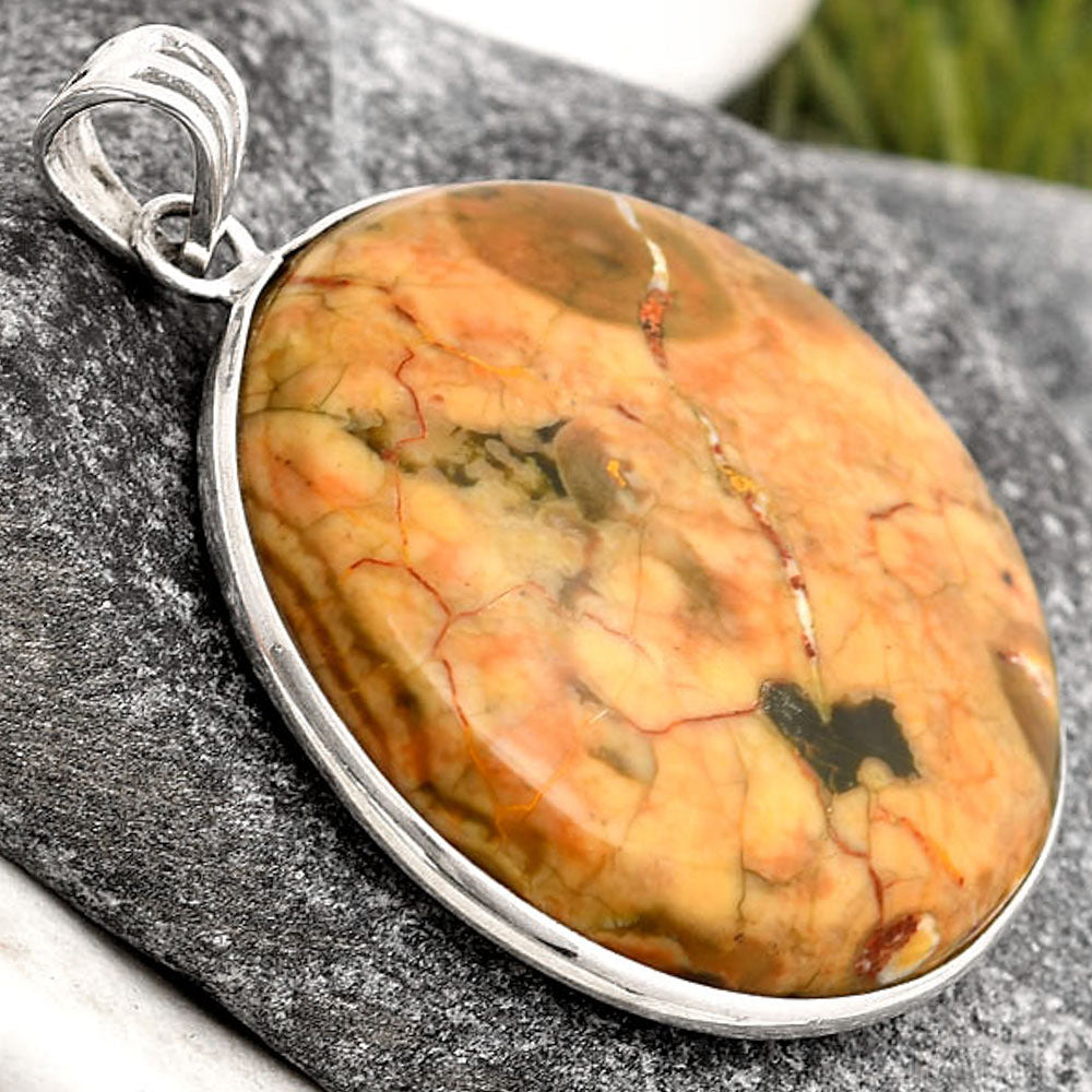 Natural Rhyolite - Rainforest Jasper Pendant P-1001 SDP106502
