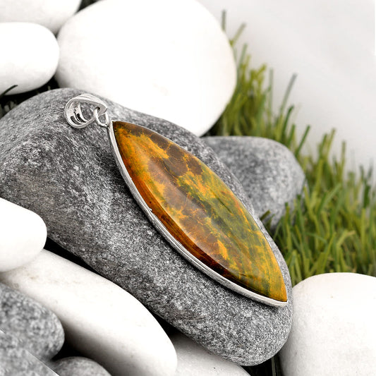 Natural Turkish Rainforest Chrysocolla Pendant P-1001 SDP106558