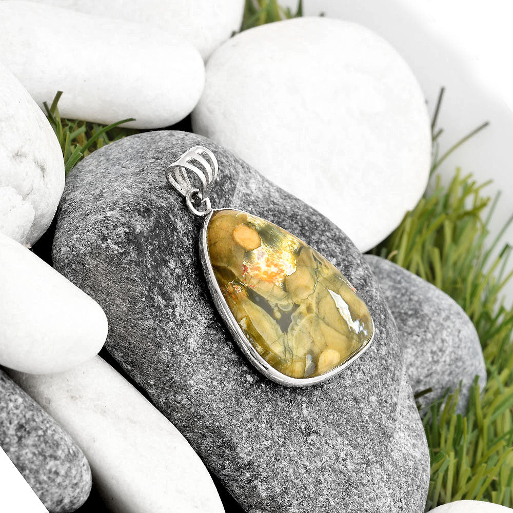 Natural Rhyolite - Rainforest Jasper Pendant P-1001 SDP106643