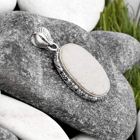 Natural White Scolecite Pendant P-1060 SDP106741