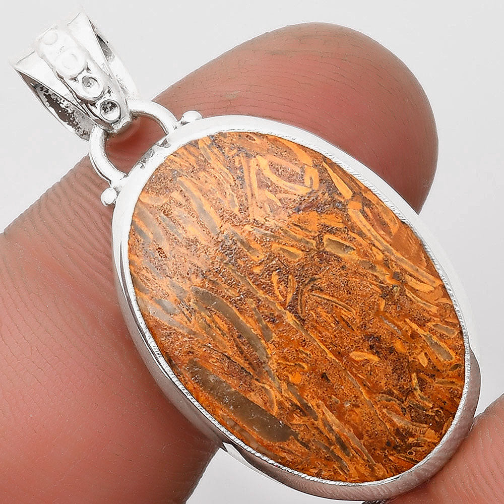 Natural Coquina Fossil Jasper - India Pendant P-1002 SDP106745