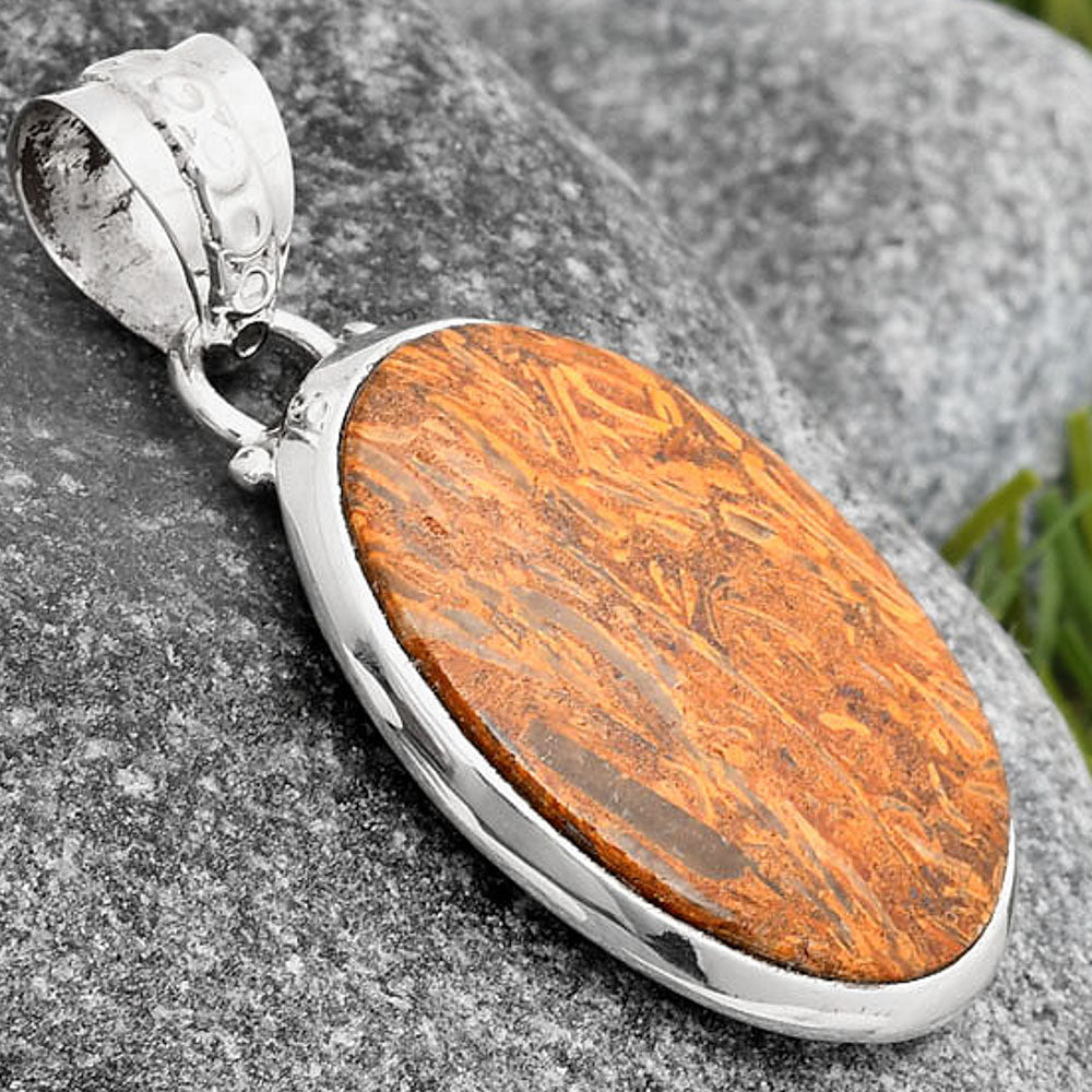 Natural Coquina Fossil Jasper - India Pendant P-1002 SDP106745
