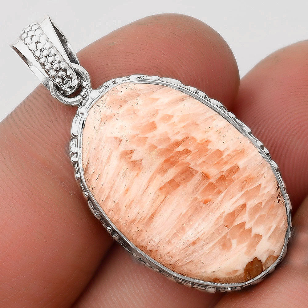 Natural Orange Scolecite - India Pendant P-1060 SDP106753