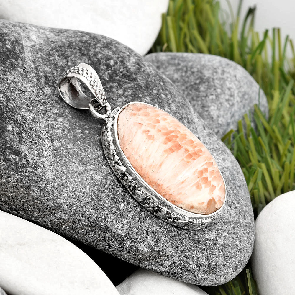 Natural Orange Scolecite - India Pendant P-1060 SDP106753