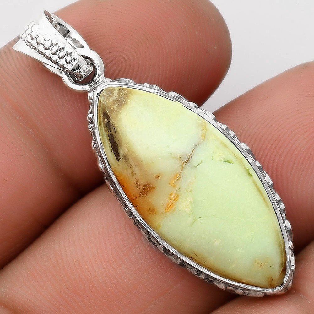 Natural Lemon Chrysocolla - Brazil Pendant P-1060 SDP106776