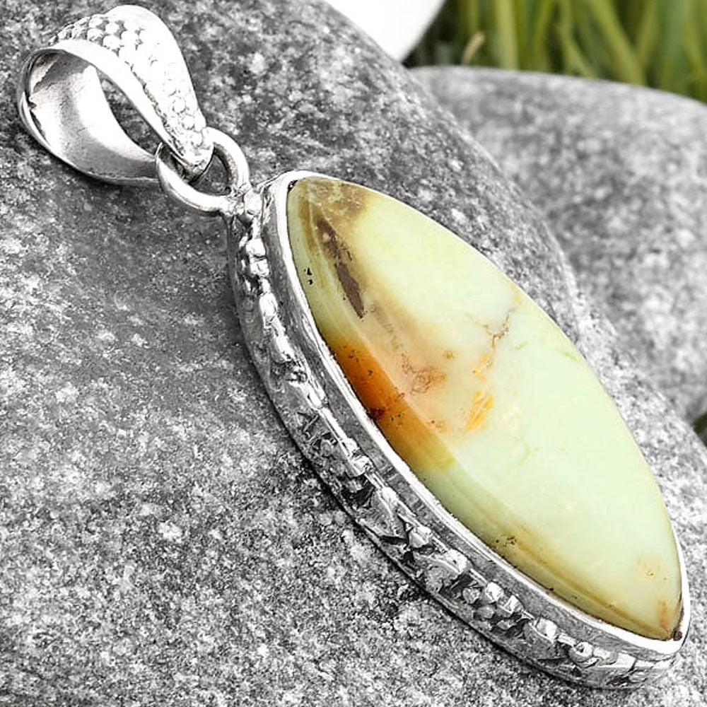 Natural Lemon Chrysocolla - Brazil Pendant P-1060 SDP106776