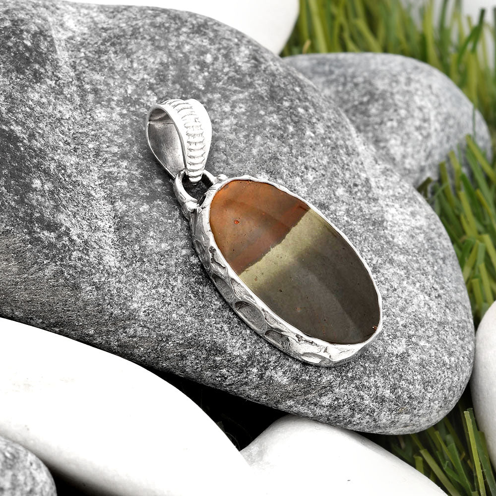 Natural Polygram Jasper Pendant P-1082 SDP106782