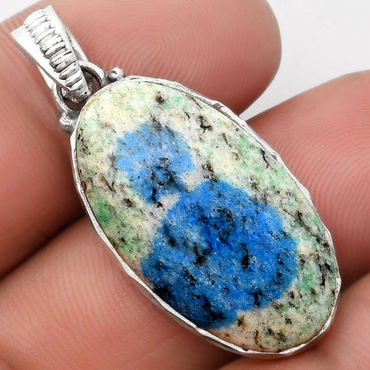 Natural K2 Blue - Azurite In Quartz Pendant P-1082 SDP106812