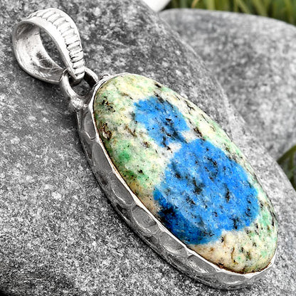 Natural K2 Blue - Azurite In Quartz Pendant P-1082 SDP106812