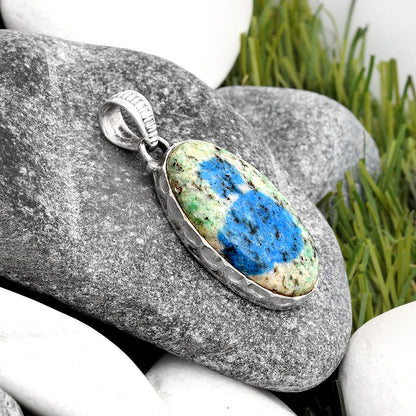 Natural K2 Blue - Azurite In Quartz Pendant P-1082 SDP106812